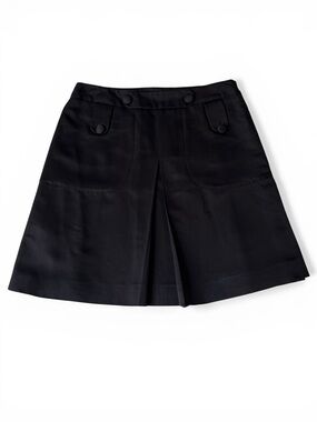 Gucci Women’s Luxury Black A-Line Mini Skirt with Front Pleat - 42